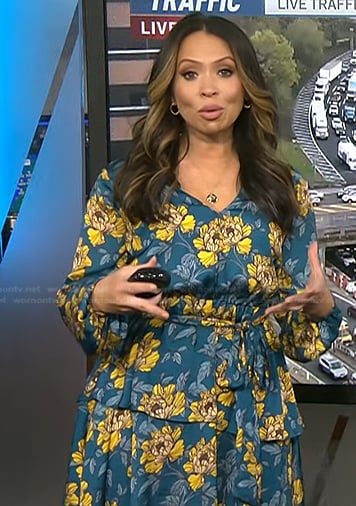Adelle's blue and yellow floral dress on Today