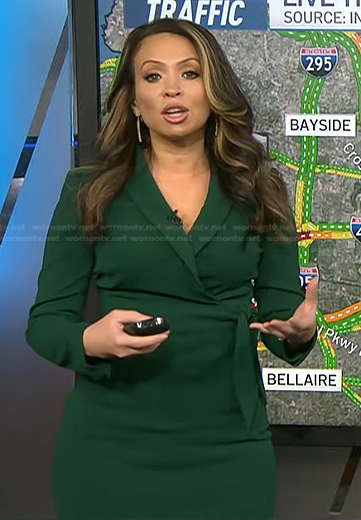 Adelle's green faux wrap dress on Today