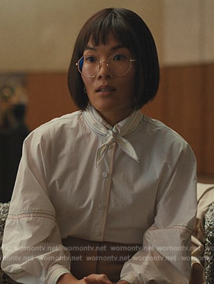 Amy's white poplin blouse on Beef