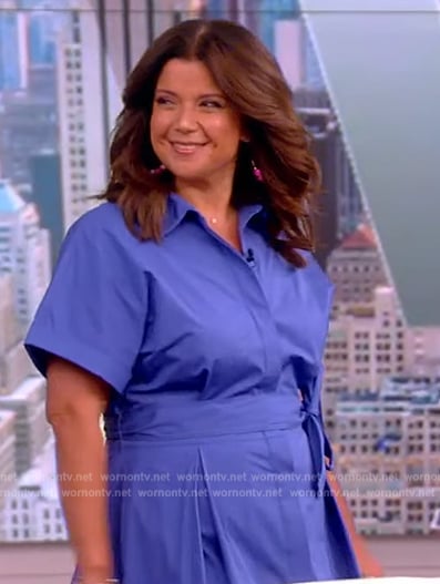 Ana's blue belted shirtdress on The View