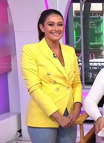 Ashlee Glazer's yellow double breasted blazer on Today