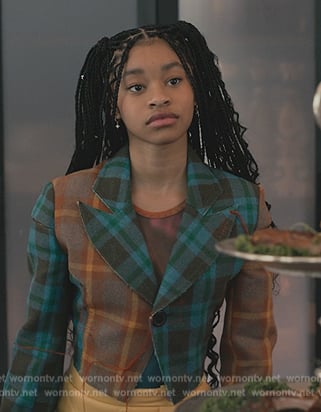 Ashley's mixed plaid blazer on Bel-Air