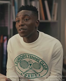 Carlton's white tennis graphic sweatshirt on Bel-Air