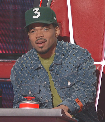 Chance the Rapper's cutout detail denim jacket on The Voice