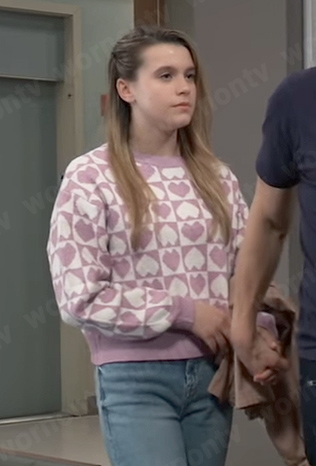 Charlotte's purple heart sweater on General Hospital
