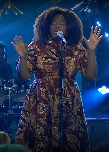 Danielle Ponder's printed dress on General Hospital