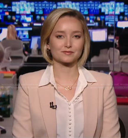 Dasha Burns's white button down blouse on NBC News Daily