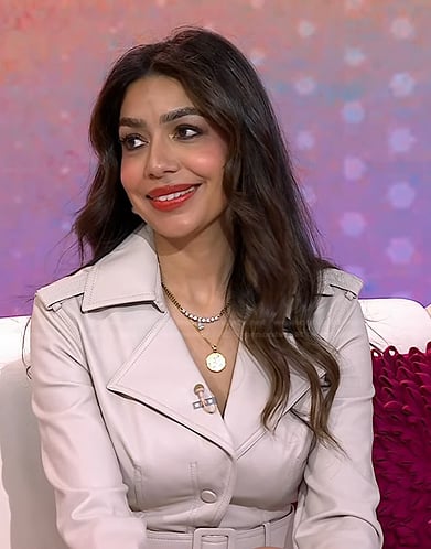 Dr. Deepika Chopra's ivory leather shirtdress on Today