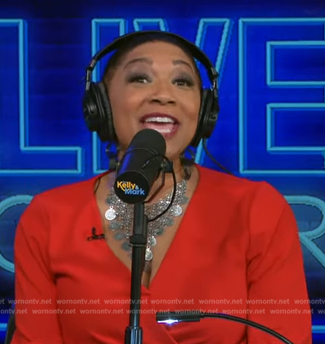 Deja Vu's red twist front dress on Live with Kelly and Mark