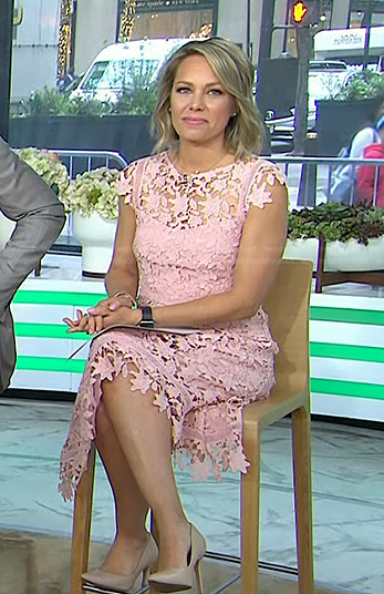Dylan's blush pink floral lace dress on Today