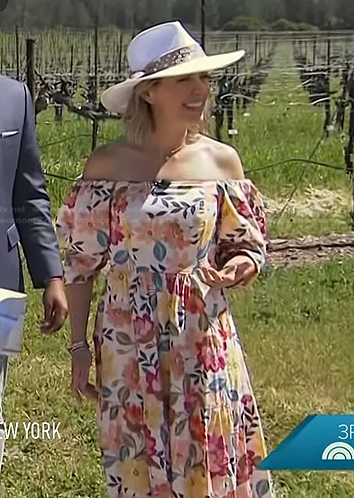 Dylan's floral off-shoulder midi dress on Today