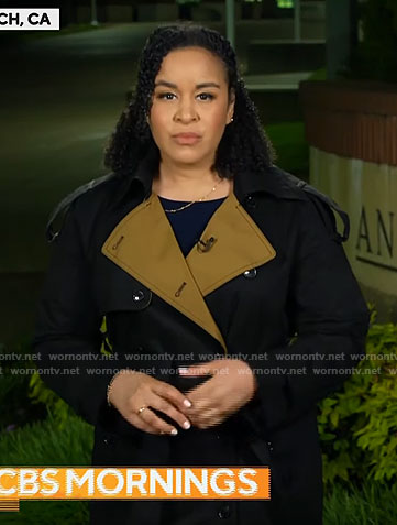 Elise Preston's two-tone trench coat on CBS Mornings