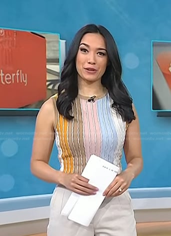 Emilie's multicolor striped vest on Today