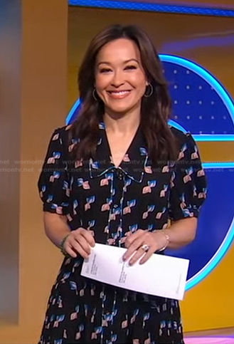 Eva's black printed shirtdress on Good Morning America