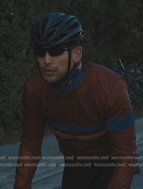 Georges red stirpe cycling jersey on Beef