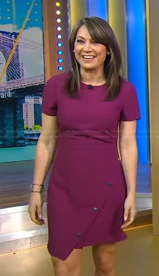 Ginger's purple button detail dress on Good Morning America