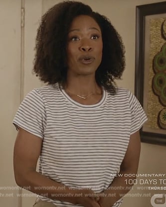 Grace's striped tee on All American