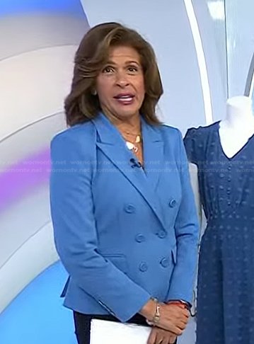 Hoda's blue double breasted blazer on Today