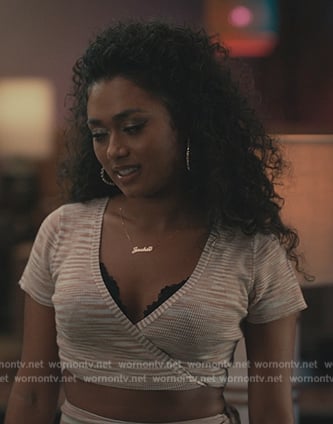 Jackie's space dye cropped cardigan on Bel-Air