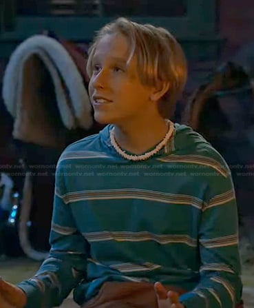 Jake's green striped hoodie on Bunkd