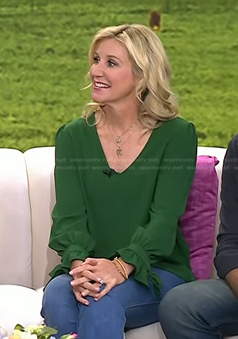 Jenny Marrs's green v-neck top on Today