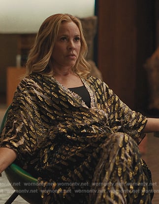 Jordan's metallic patterned robe on Beef