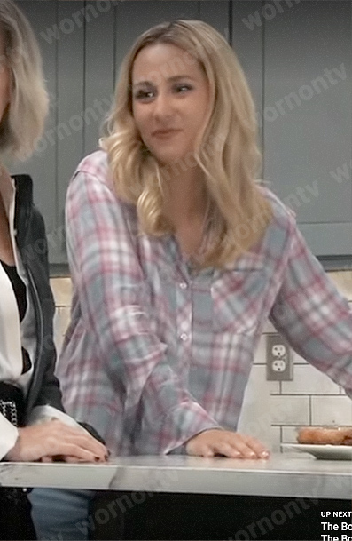 Josslyn's pink and blue plaid shirt on General Hospital