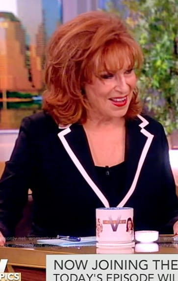 Joy's black tipped blazer on The View