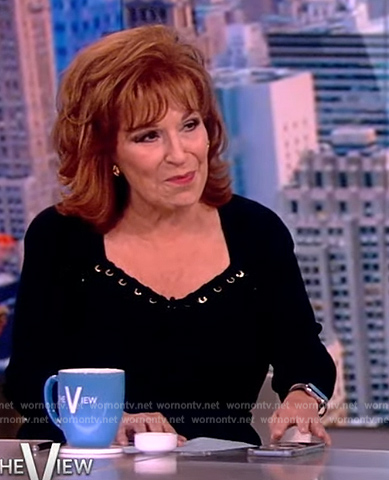 Joy's black sweetheart embellished sweater on The View