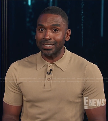Justin's camel polo shirt on E! News
