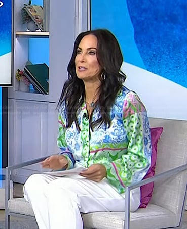Karen Swensen's multicolor floral shirt on Today