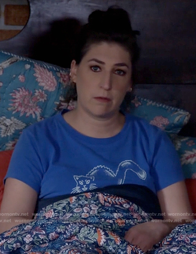 Kat's blue Good Luck cat t-shirt on Call Me Kat