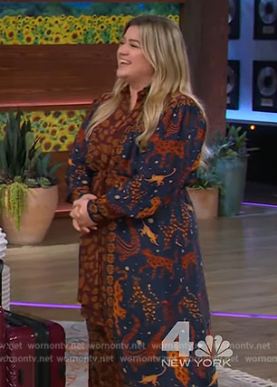 Kelly's animal print dress on The Kelly Clarkson Show