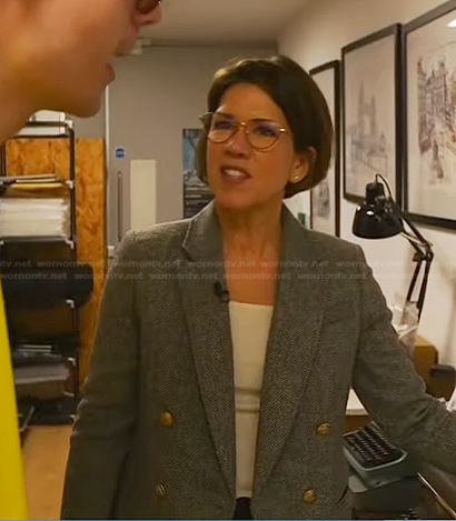 Kelly Cobiella's grey double breasted blazer on Today