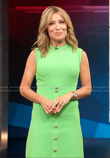 Kit's green sleeveless ribbed dress on Access Hollywood