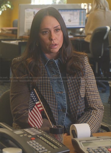 Maddie's Patchwork blazer on 9-1-1