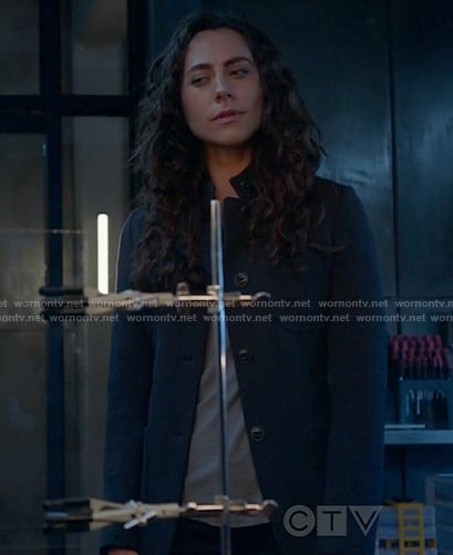Maria's black button up jacket on True Lies