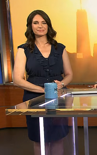 Maria's navy ruffled dress on Today