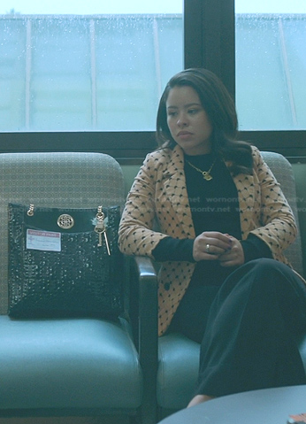 Mariana's beige heart blazer on Good Trouble