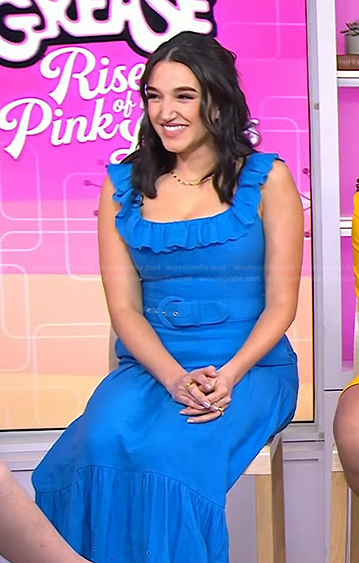 Marisa Davila's blue belted ruffled dress on Today