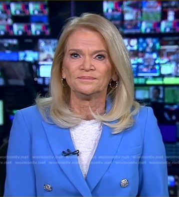 Martha Raddatz's blue double breasted blazer on Good Morning America