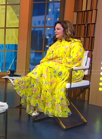 Melissa McCarthy's yellow floral maxi dress on Good Morning America