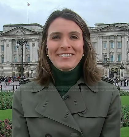 Molly Hunter's army green trench coat on Today