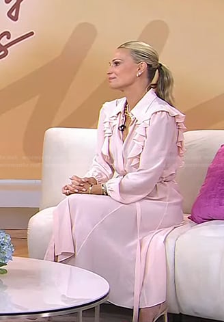 Molly Sims's pink ruffle midi dress on Today