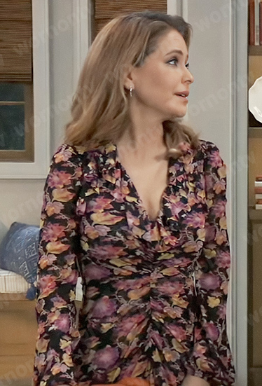 Olivia's floral ruched front dress on General Hospital