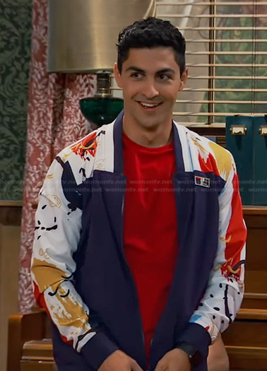 Parker's printed track jacket and pants on Bunkd