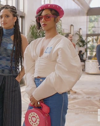 Patience's pink embellished beret on All American
