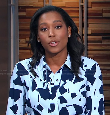 Rahle's blue printed shirtdress on Good Morning America