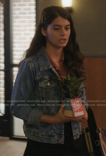 Sam's denim jacket on Single Drunk Female