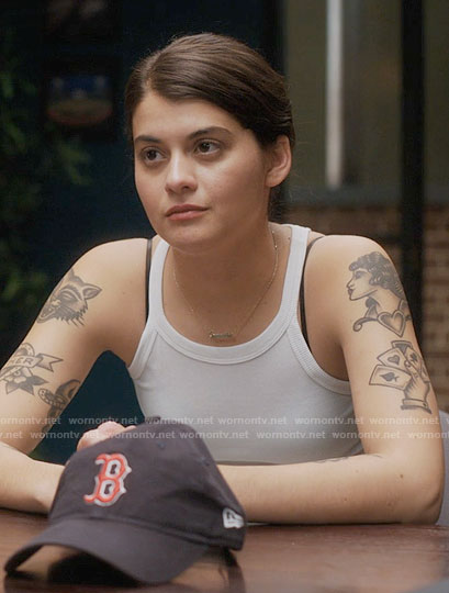 Sam's white tank top on Single Drunk Female